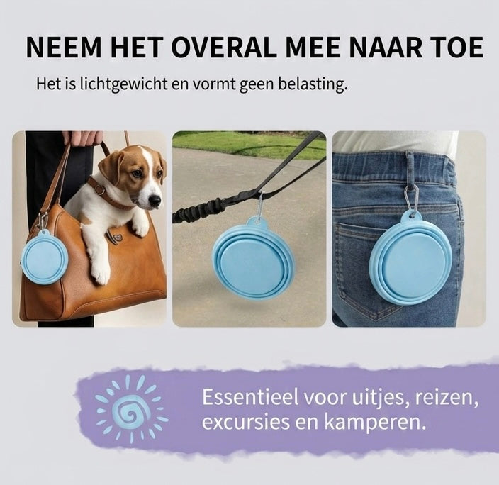 Inklapbare water en voerbak