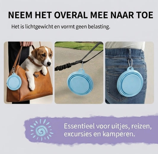 Inklapbare water en voerbak